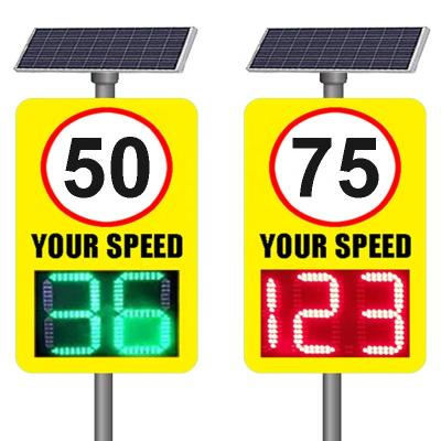 China 45CM*35CM Solar Powered Trailer LED Display Message Sign Variable Road Speed Signs for sale