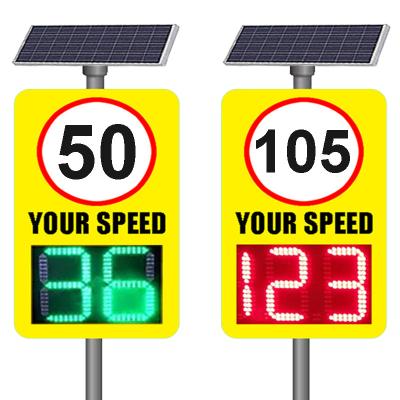 China Solar Radar Speed Limit Sign With Stand Support LED Outdoor Car Speed Gauge Display 45CM*35CM for sale
