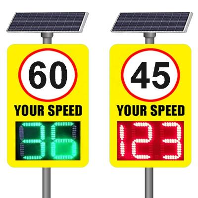 China Solar Power Radar Detector Radar Traffic Control Flashing Speed Limit Signs Outdoor LED Warning Board 45CM*35CM for sale