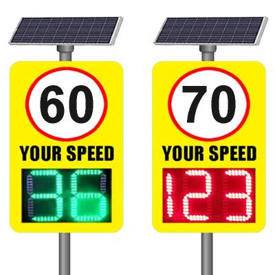 China Solar Power Outdoor Radar LED Display Portable Radar Speed Sign Detector Speed Limit Sign 45CM*35CM for sale