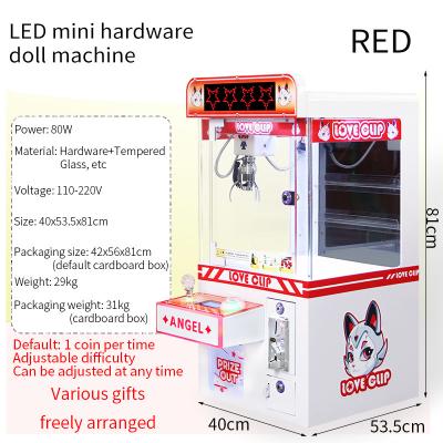 China Rode munt bediende LED-desktop hardware klauw arcade machine Te koop