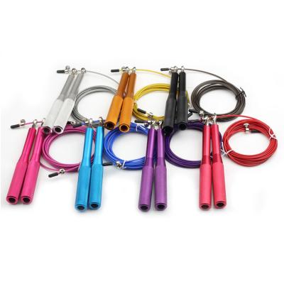 China Steel Wire Aluminum Handle Adjustable Aluminum Handle Fitness Sports PVC Aerobic Training High Speed Jump Rope for sale