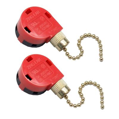 China Ceiling Fan Switch 3 Speed 4 Wire Fan Pull Chain Switch Dimmer Switch For Led Lights ZE-268S6 ZE-268S1 for sale