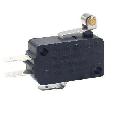 China Micro On/Off Switch Limit Switch With Hinge Short Roller Lever Arm For Motor Control for sale