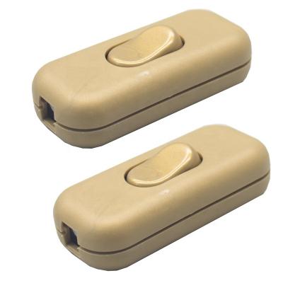 China 2A 250V AC DPST Push Button Gold Color Rocker Switch Built-in On-Off Control Lamp Switch For Lamp 43*15mm for sale