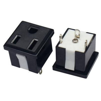 China ZE-3B 15A 10a AC 125V 3pin Electrical Outlet Panel Mount Industrial Power Socket for sale