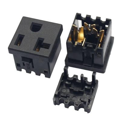 China NEMA 5-20R 20A Industrial Power American US 3 Pins Power Socket Panel Mount Type Female Connectors Adapter For PDU for sale