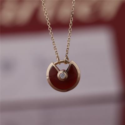 Κίνα Πρότυπος ρόδινος χρυσός Carnelian Diamond Amulette de Cartier Necklace Xs προς πώληση