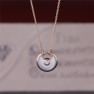 Κίνα Άσπρος Mother-Of-Pearl Amulette de Cartier Necklace Xs πρότυπος κίτρινος χρυσός προς πώληση