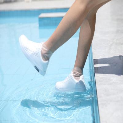 China Fashion Trend TPU fashion men and women travel waterproof adult children's easy rain boots cover for sale