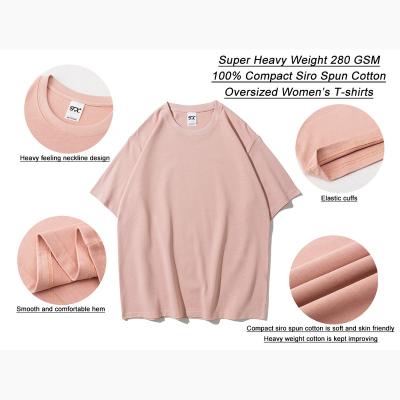 China Anti-Wrinkle Custom Super Heavy T-shirt Wholesale Thick 280 Gram Cotton Contract Siro Spun Cotton Oversized T-shirt Quality T-shirts for sale