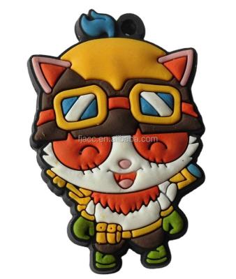 China Wholesale F&J Cute Brand Promotion Low Price 3d Cartoon Character Strap Rubber Ornament for sale