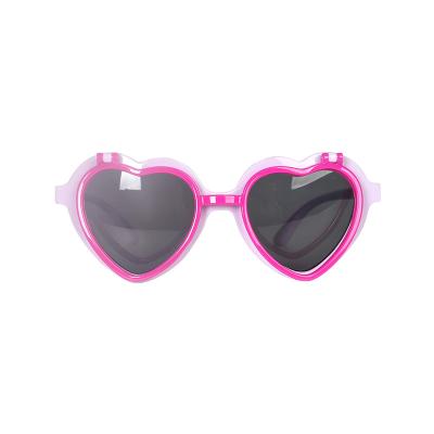 China Newest Fashion Sunglasses F&J Brand Double Lens Children's Pink Flip Heart-Shaped Frame Simple Sunglasses for sale