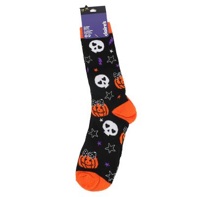 China New F&J Women's Halloween Pumpkin Skull Pattern Socks High Quality Custom Viable Wholesale Brand Stretch for sale