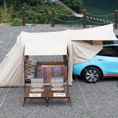 China Wholesale Retail Inflatable Picnic Car Tent Cotton Cloth Outdoor Waterproof Material Connecting Tent Camping Tesla And Electric Vehicles Khaki for sale