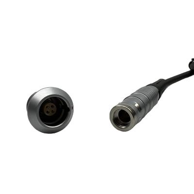China Data and Power Transport FGG FGA 0K 1K 2K 3K Series Circular Metal Plug With 1M Black PVC Shielding Cable 360 Degree EMC Push Pull Connector for sale
