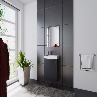 Chine Bassin en céramique mince de plancher de salle de bains de vanité de porte debout grise simple d'unités seulement à vendre