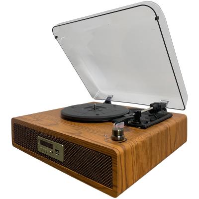 China 3 Speed Turntable: 33/45/78 Retro Turntale Bluetooth 3-Speed Vinyl Record Player with Stereo Speakers, USB Audio Record, RCA Fingerboard, Auxin, Ret for sale