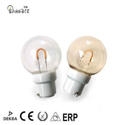 China Outdoor decoration Led filament bulb decorative 240v B22 custom filament bulb G45 plastic festoon bulb filament for outerdoor string light for sale