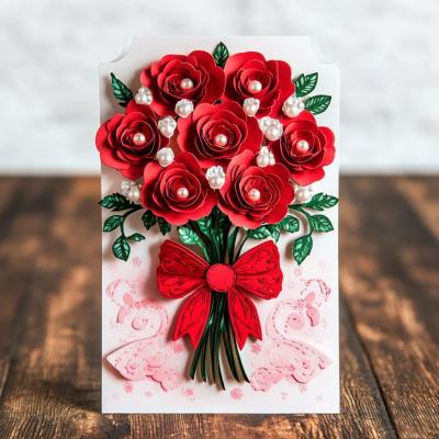 China Rectangular Unique Wholesale Exquisite Kraft Paper Dry Flower Greeting Cards Envelope Included for B2B Requirements for sale