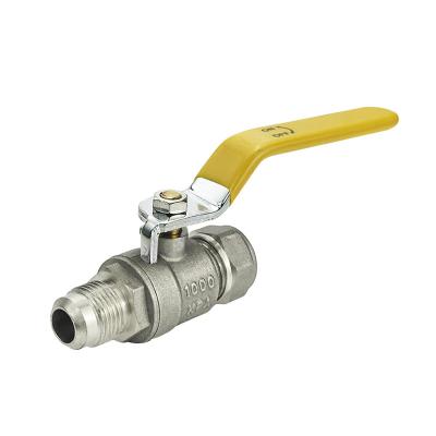 China SAI High-Quality Forged Brass Gas Control Valve Ball Valve With Yellow Handle For Gas System for sale