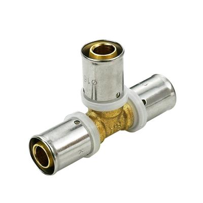 China Multilayer Tube Fittings Male Female Elbow Equal Tee Straight Press Brass Fittings for sale