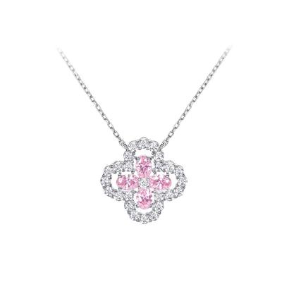 China CLASSIC 925 Sterling Silver Four-leaf Clover cute summer Pendant Wedding Gift luxury Bridal fashion Necklace jewelry for sale