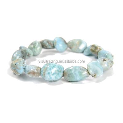 China Classic Natural Larimar Nuggets Bracelet Stone Bead Jewelry Wholesale for sale