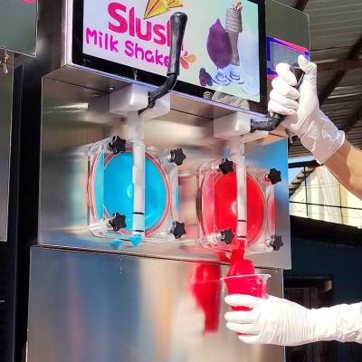 China 2 Flavors High Enclosed Frozen Cocktail Maker Slush Machine for sale