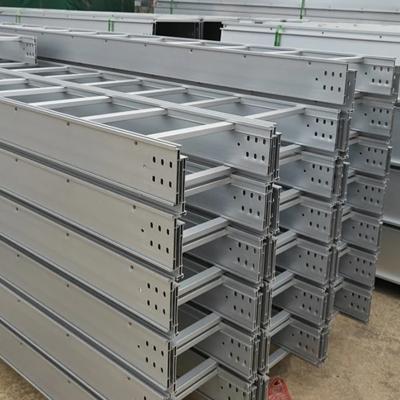China Ventilated Ladder Cable Trays In Silver Customizable 100mm - 1000mm Width for sale