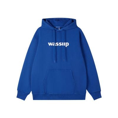 China Anti-Wrinkle New And Fleece Klein Hooded Fall/Winter Blue Pullover Hoodie For Men for sale