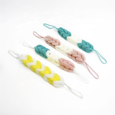 China Home Batnroom Body Shower Eco-fridendly Sweep Back Mesh Sponge Long Soft Bath Sponge Bath Shower Blow Strip with Arming Rope for sale