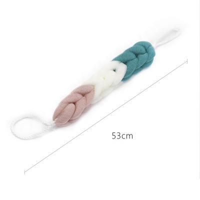 China Home Batnroom Body Shower Sweep Back Sponge Bath Sponge Mesh Sponge Long Soft Bath Blow Strip With Arming Rope for sale