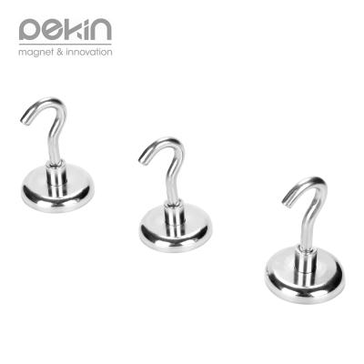 China Industrial High Quality Round Neodymium Magnet Pekin Magnetic Hook Super Strong Magnets Diameter 32 Mm for sale