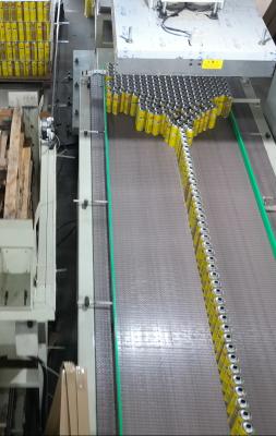 China High Level Palletizer Chemical Can Conveyor Aerosol Cans Collection Line for sale