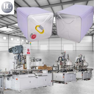 China Olive Oil Square Cans Making Machine 15liter 20liter 25liter High Speed Flanging Sealing Machines Food Grade for sale