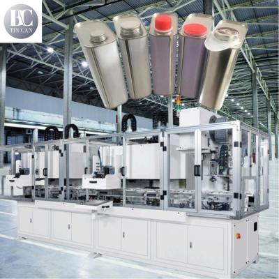 China 35cpm Square Tin Can Making Machine 1liter Combinated Flanging Sealing for sale