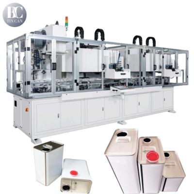 China Integrated Small Rectangular Automatic Tin Can Making Machine 35cpm High Speed Flanging Sealing for sale