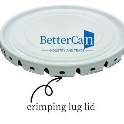 China 0.35mm White Pail Lid With Curling Cover 20L Conical Pail Components Flower Lug Lid UN Standard for sale