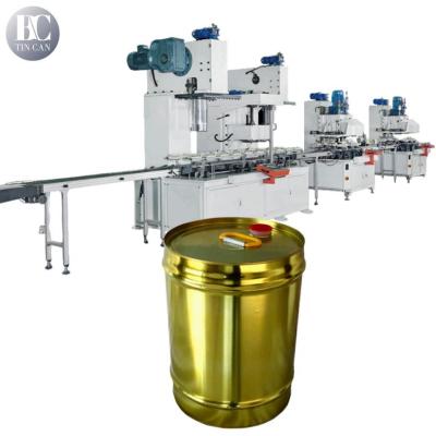 China 18L Tin Drum Bucket Making Machine 30cpm Flanging Sealing Combinated Equipment for sale