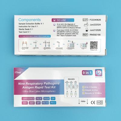 Cina Kit di test rapidi di nove antigeni patogeni per COVID-19, influenza A/B, hMPV, parainfluenza, ADV e RSV in vendita