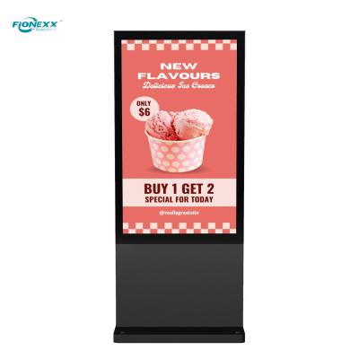 China 43 inch Black Android Outdoor Fanless Vertical Digital Totem for sale