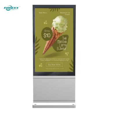 China 55 inch Silver AD Board Outdoor Fanless Vertical Digital Totem for sale