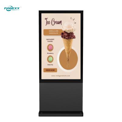 China 65 inch Black Windows Outdoor Fanless Vertical Digital Totem for sale