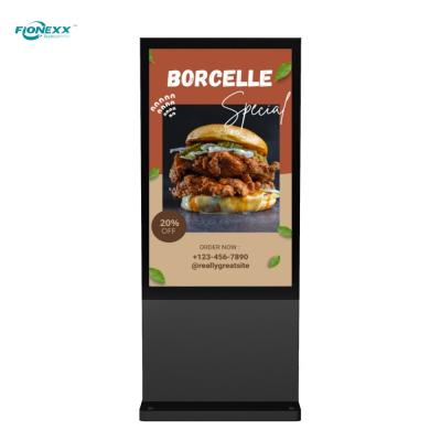 China 75 inch Black AD Board Outdoor Fanless Vertical Digital Totem for sale