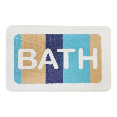 China Sustainable NewDesign Flocking Genuine Microfiber Factory Chunky Foot Wash Mat Machine Made Custom Backing for sale