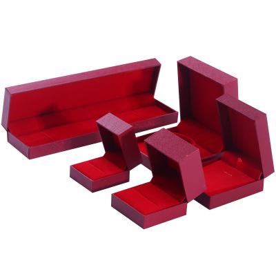 China Wholesale manufacturing Luxury square Jewellery Box Personalized Custom high end Necklace Bracelet Earrings Ring jewelry set Packaging cardboard paper flip red Jewelry Box with logo for sale