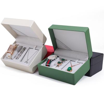 China Multi Function Sleek Faux Leather Watch Storage Case Adaptable Storage Jewelry Box for sale