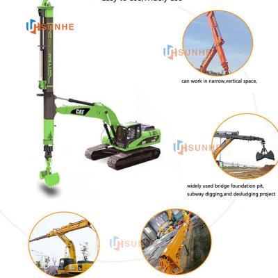 China Construction works euvalyptus logging telescopic arm for excavator for sale