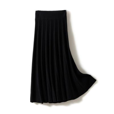 China Fashion Autumn Winter Women's Anti-Static Hot Skirt Skirt Cashmere Pleated Skirt for sale